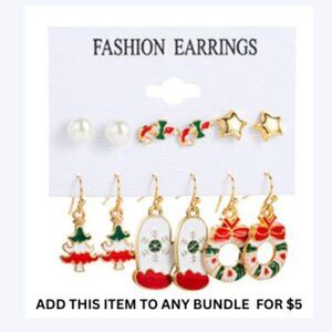 $5 ADD ON ITEM- Christmas Drop Dangle Earrings Ear Studs Set Pack Xmas Gifts